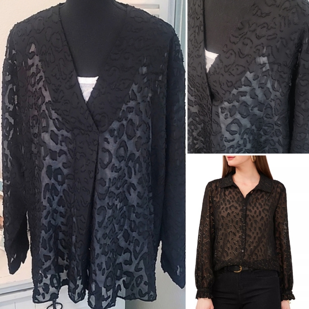 Vince Camuto Devore Leopard Blouse